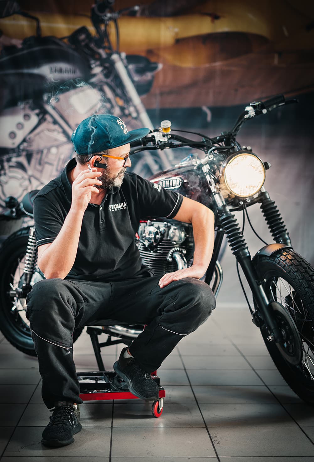 Motocicletă în service
